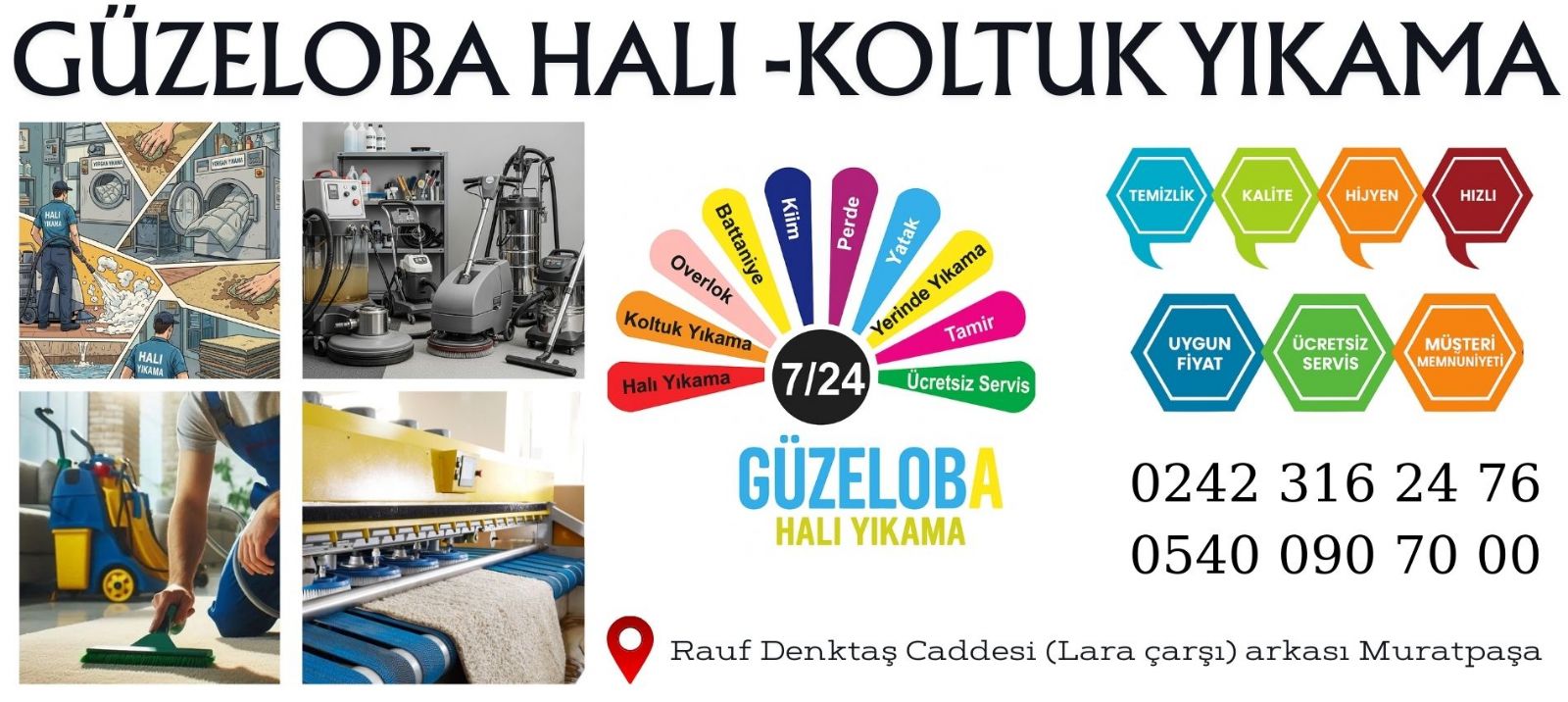 Güzeloba Mahallesi Halı - Koltuk Yıkama